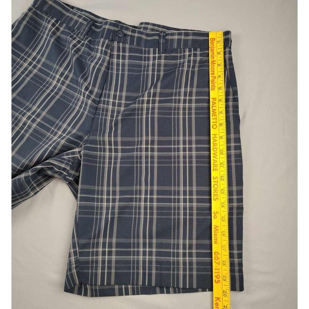 PGA TOUR Golf Shorts Men's 36 Blue Plaid Performance Flat Front Casual Travel - Picture 6 of 16
